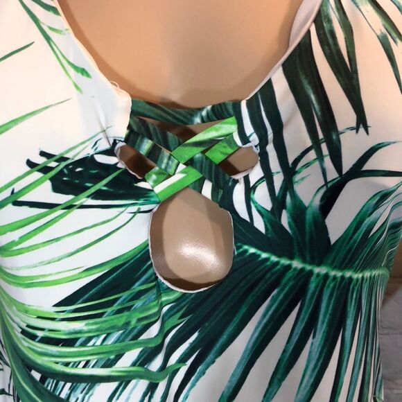 TiniBikini Palm Fronds Print One Piece Swimsuit XL - Picture 4 of 16